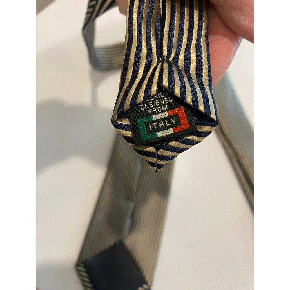 Gianfranco Italy Men's Micro Fiber Hand‎ Made Striped Necktie